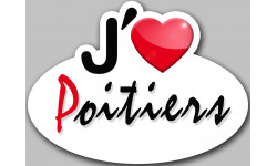 j'aime Poitiers - 5x3.7cm - Sticker/autocollant