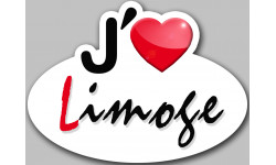 j'aime Limoge - 5x3.7cm - Sticker/autocollant