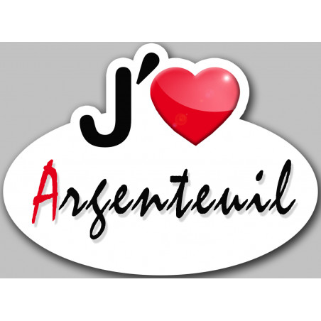 j'aime Argenteuil - 5x3.7cm - Sticker/autocollant