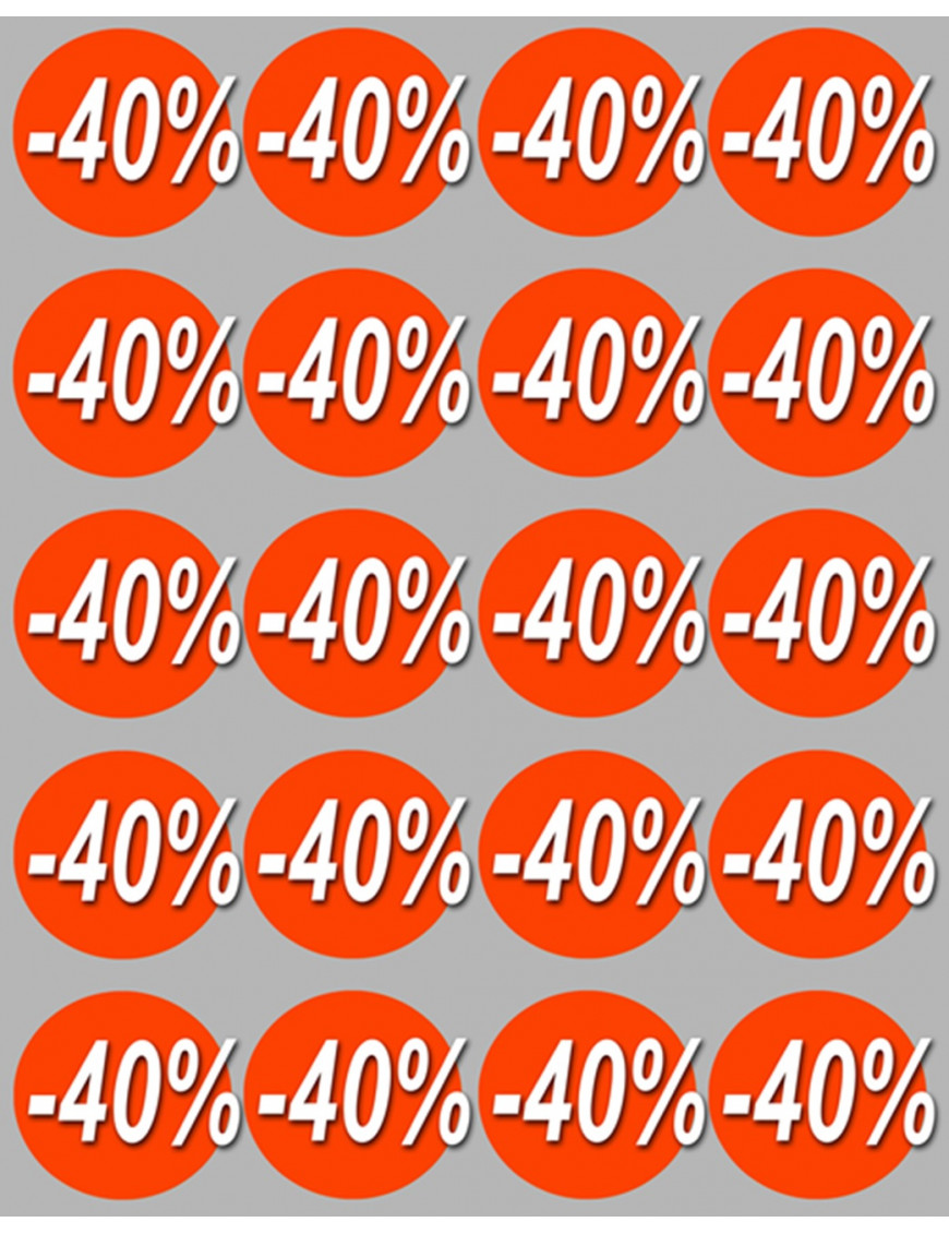 Soldes remise 40% (20 fois 5cm) - Sticker/autocollant