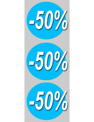 Soldes remise 50% (3 fois 10cm) - Sticker/autocollant