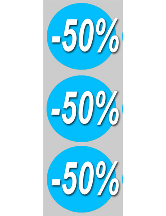 Soldes remise 50% (3 fois 10cm) - Sticker/autocollant