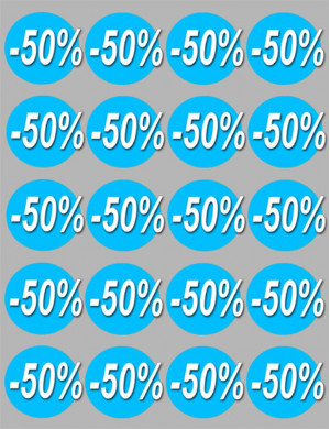 remise 50% (20fois 5cm) - Sticker/autocollant