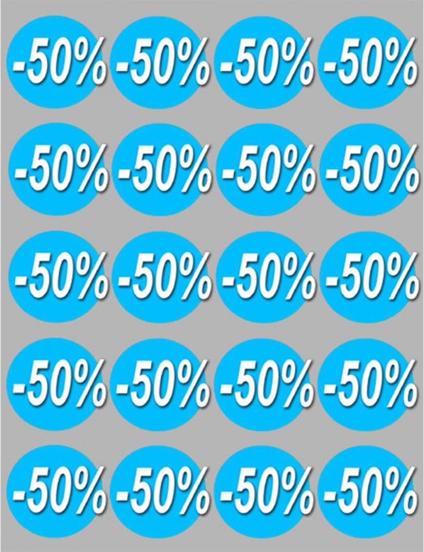 Soldes remise 50% (20 fois 5cm) - Sticker/autocollant