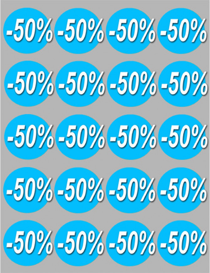 remise 50% (20fois 5cm) - Sticker/autocollant