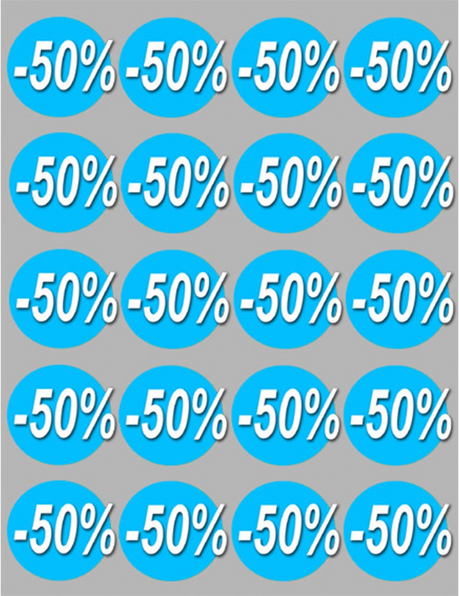 Soldes remise 50% (20 fois 5cm) - Sticker/autocollant