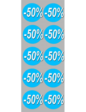 remise 50% (10fois 5cm) - Sticker/autocollant