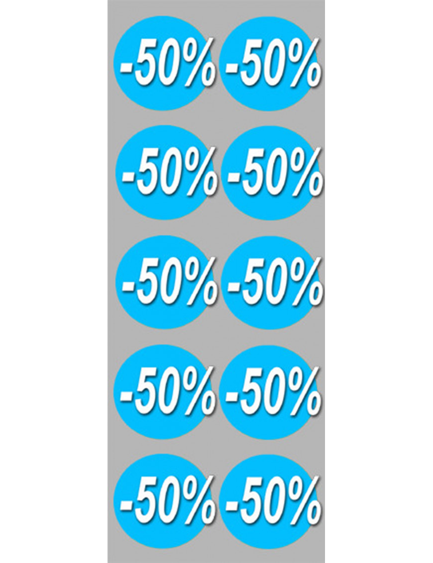 Soldes remise 50% (10 fois 5cm) - Sticker/autocollant