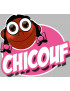 Chicouf fille afro - 15x13cm - Sticker/autocollant