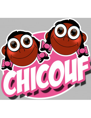 Chicouf 2 soeurettes - 15x13cm - Sticker/autocollant