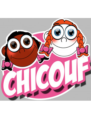 Chicouf 2 soeurs - 15x13cm - Sticker/autocollant