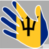 Autocollants : drapeau Barbados main