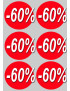 remise 60% (6fois 10cm) - Sticker/autocollant