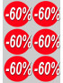 Soldes remise 60% (6 fois 10cm) - Sticker/autocollant
