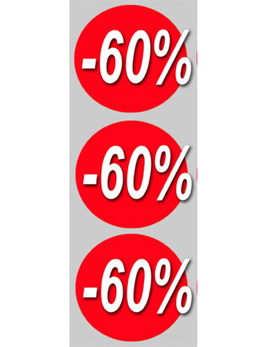 remise 60% (3fois 10cm) - Sticker/autocollant