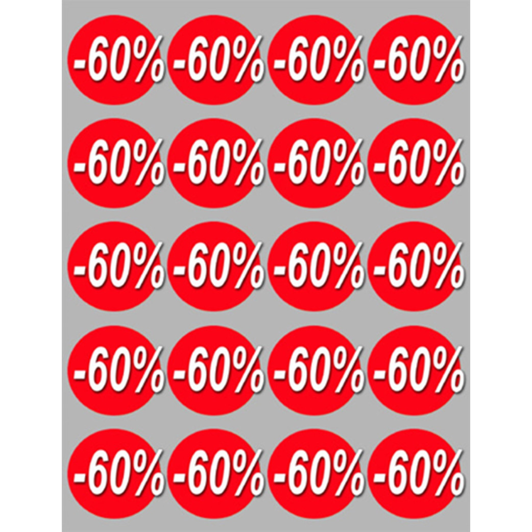 Soldes remise 60% (20 fois 5cm) - Sticker/autocollant
