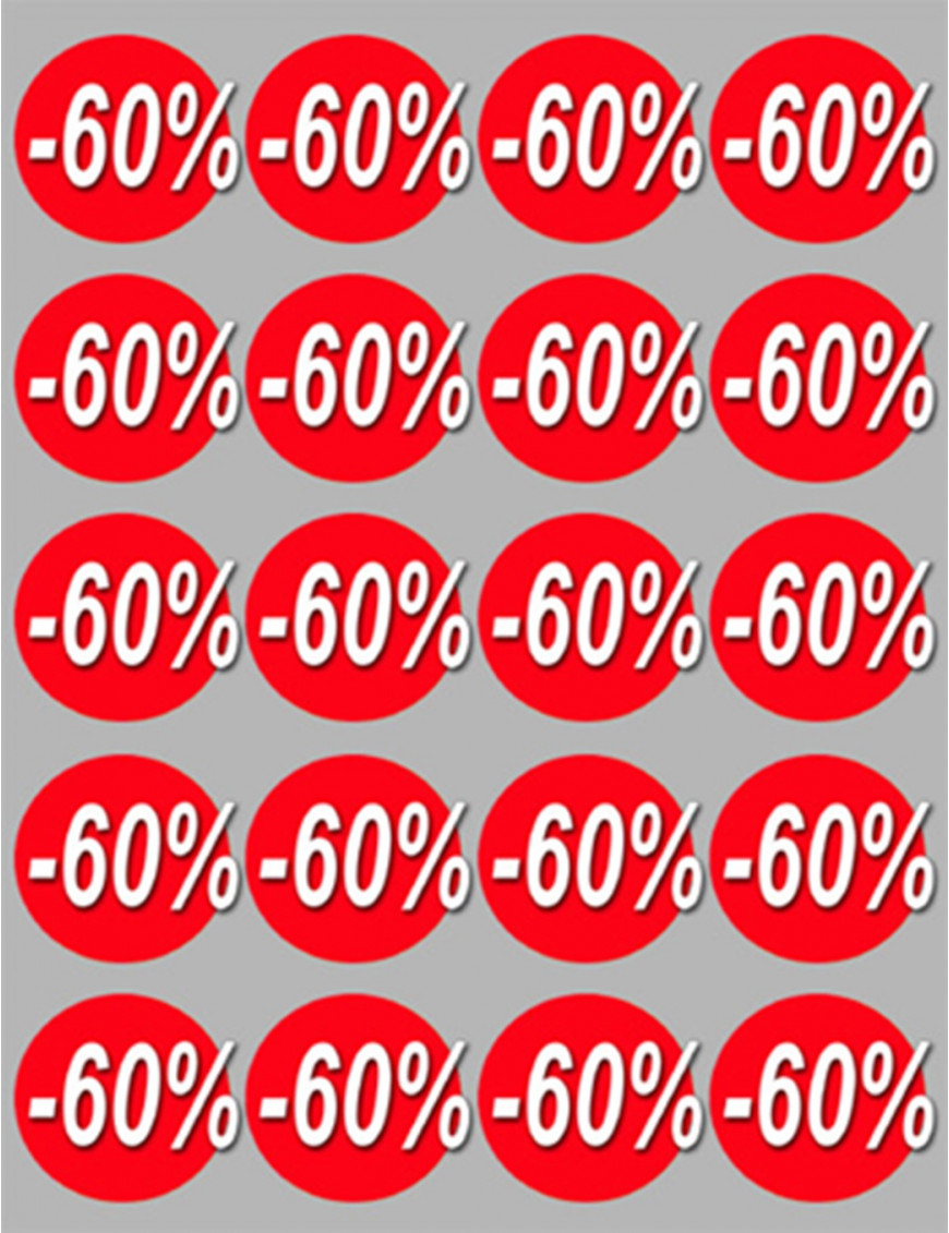 remise 60% (20fois 5cm) - Sticker/autocollant