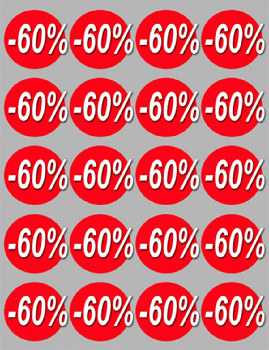 Soldes remise 60% (20 fois 5cm) - Sticker/autocollant