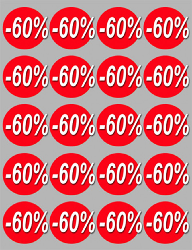 remise 60% (20fois 5cm) - Sticker/autocollant