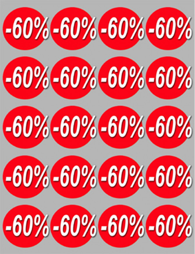 Soldes remise 60% (20 fois 5cm) - Sticker/autocollant