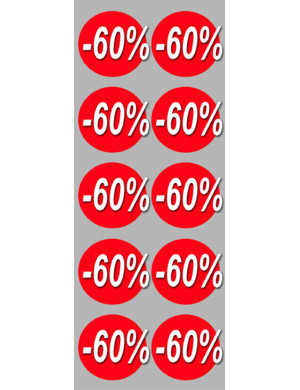 Soldes remise 60% (10 fois 5cm)  - Sticker/autocollant