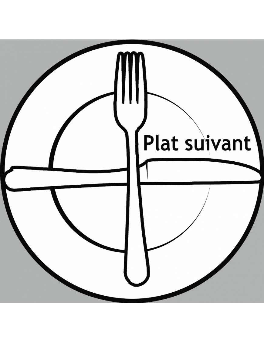 couverts plat suivant (5cm) - Sticker/autocollant