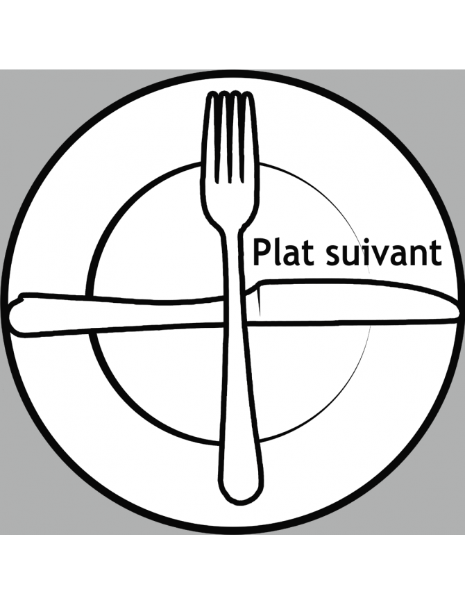 couverts plat suivant (10cm) - Sticker/autocollant