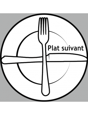 couverts plat suivant (15cm) - Sticker/autocollant