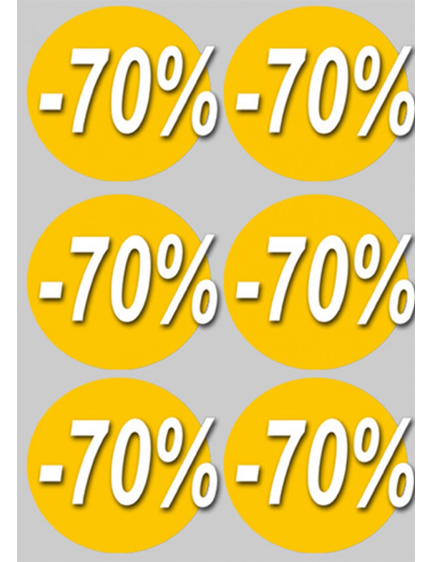 remise 70% (6fois 10cm)  - Sticker/autocollant