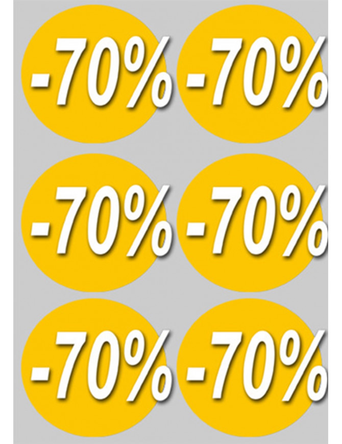 remise 70% (6fois 10cm)  - Sticker/autocollant