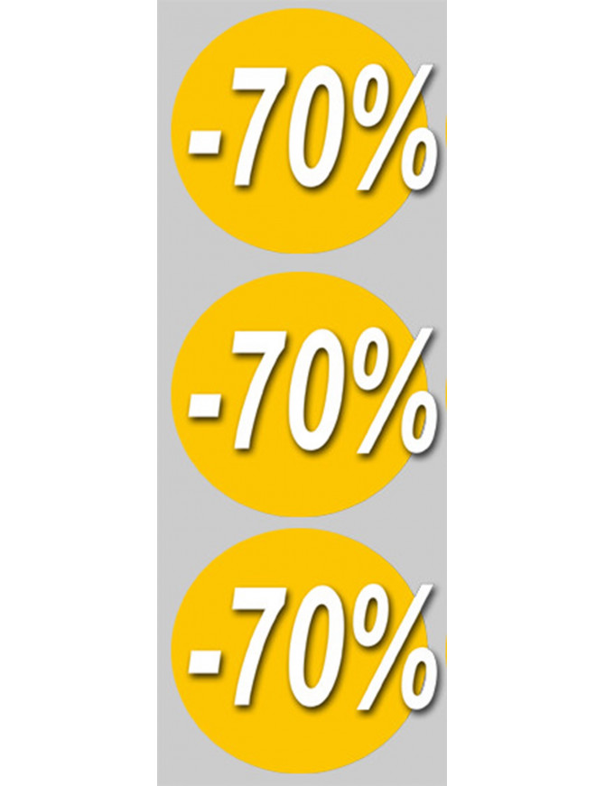 Soldes remise 70% (3 fois 10cm) - Sticker/autocollant