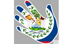 Autocollants : drapeau Belize main