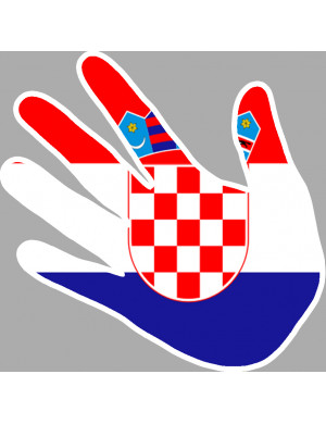 Croatie main - 17x17cm - Sticker/autocollant