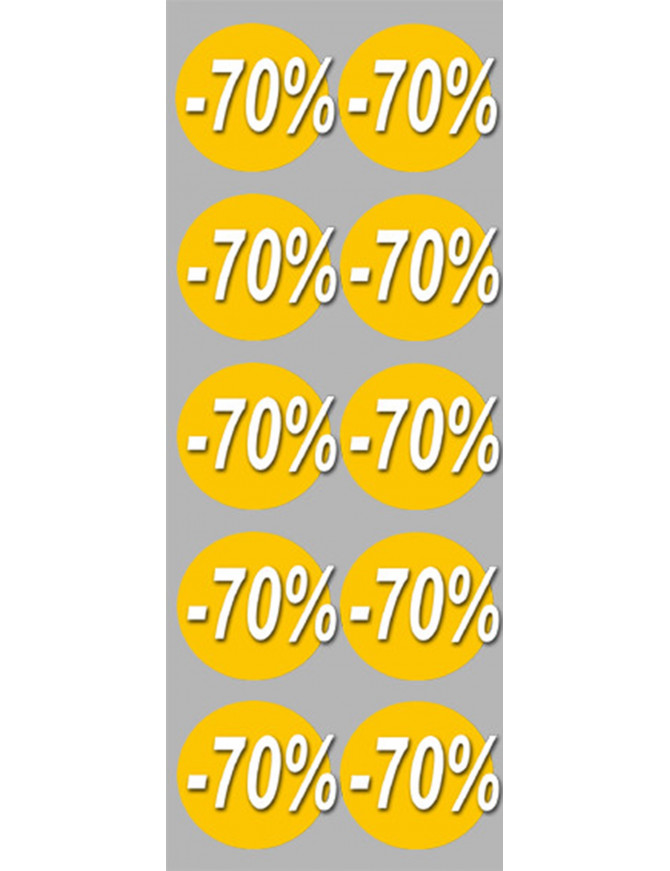 Soldes remise 70% (10 fois 5cm)  - Sticker/autocollant
