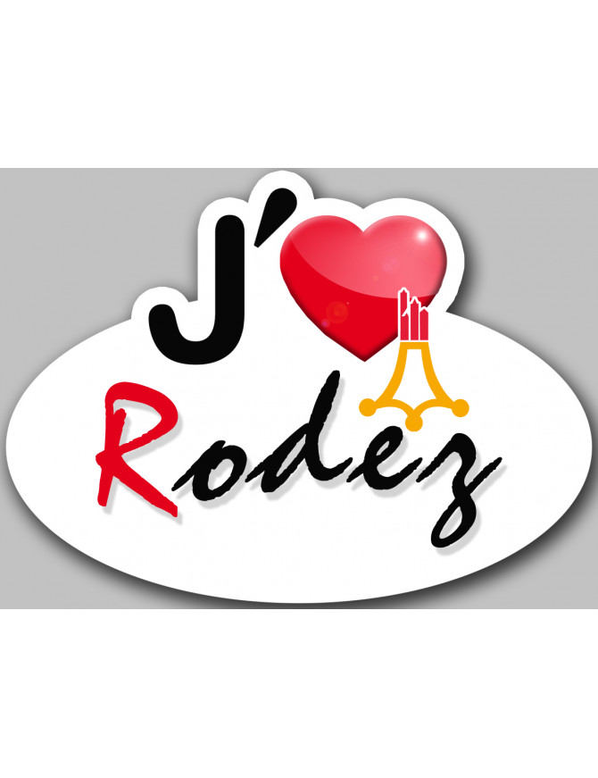 j'aime Rodez (15x11cm) - Sticker/autocollant