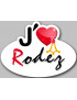 j'aime Rodez (5x3.7cm) - Sticker/autocollant