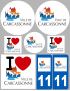 Carcassonne (8 autocollants variés) - Sticker/autocollant