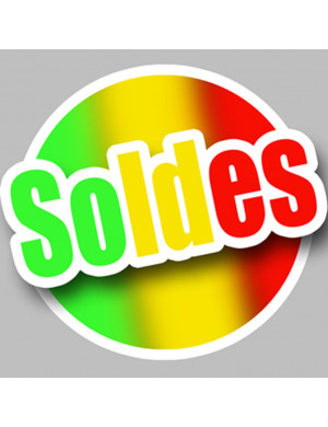Soldes rond coloré (20cm) - Sticker/autocollant