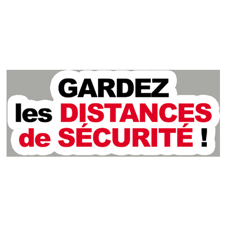 distances de sécurité - 20x8cm - Sticker/autocollant