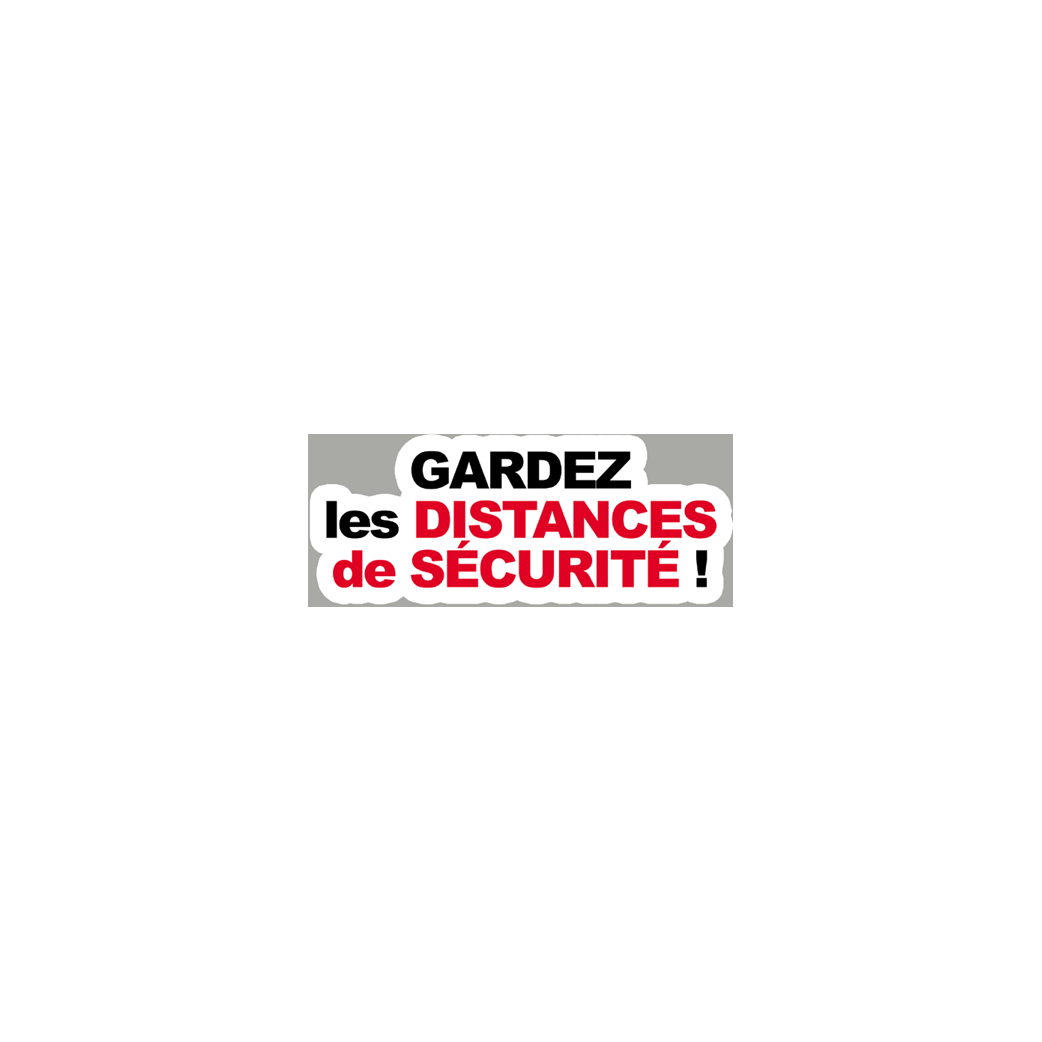 distances de sécurité - 15x6cm - Sticker/autocollant