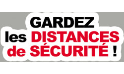 distances de sécurité - 10x4cm - Sticker/autocollant