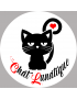 chat lunatique - 15x15cm - Sticker/autocollant