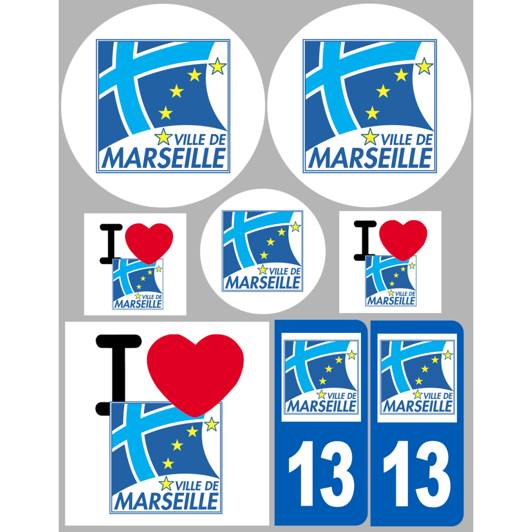 Marseille (8 autocollants variés) - Sticker/autocollant