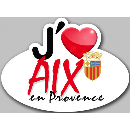 J'aime Aix-en-Provence - 5x3.7cm - Sticker/autocollant J'aime Aix-en-Provence - 5x3.7cm - Sticker/autocollant