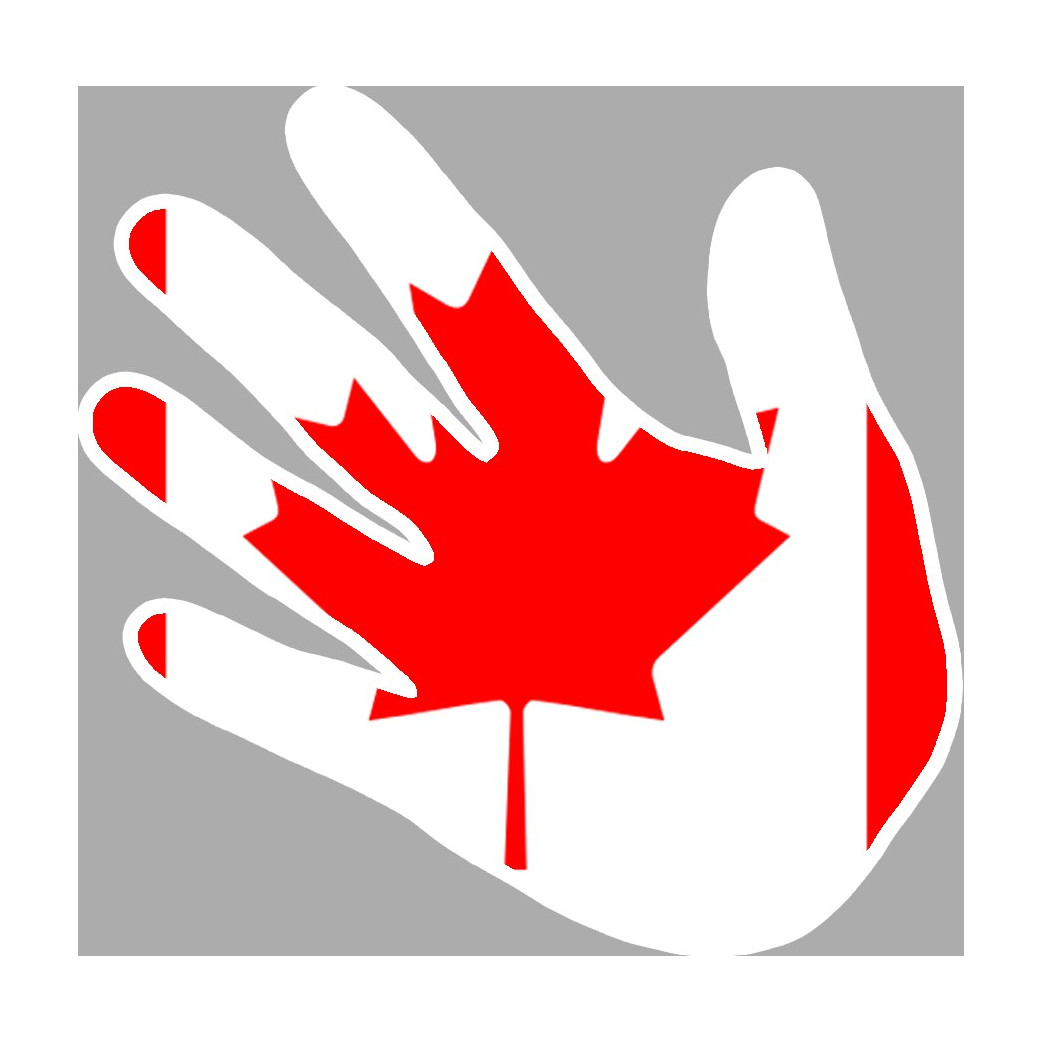 Drapeau main Canada - 15x15cm - Sticker/autocollant