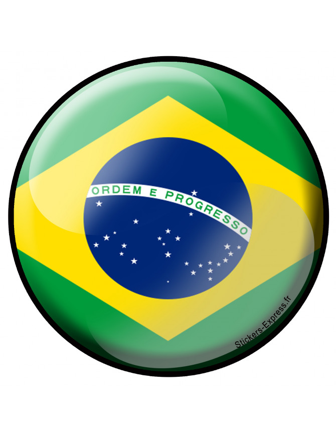 Brésil rond - 15x15cm - Sticker/autocollant