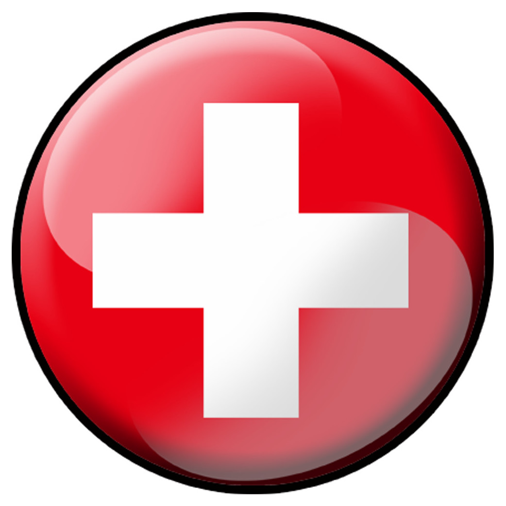 drapeau Suisse rond - 10cm - Sticker/autocollant
