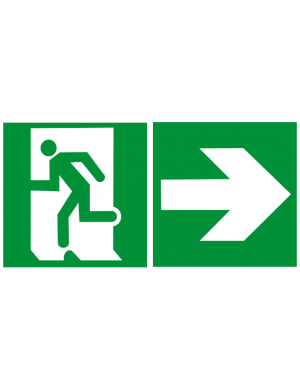 sortie de secours droite (2fois 15x15cm) - sticker/autocollant