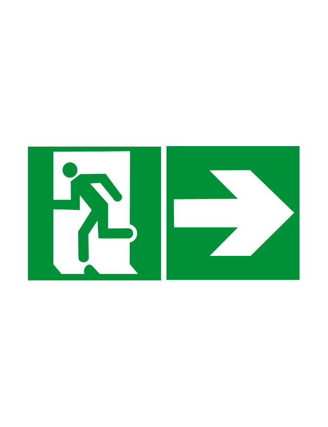 sortie de secours gauche (2fois 20x20cm) - sticker/autocollant