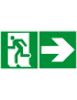 sortie de secours droite (2fois 20x20cm) - sticker/autocollant